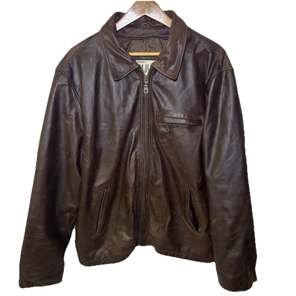 Wilsons Leather Other - Vintage M. Julian Wilson Heavy Leather Bomber Jacket Dark Brown Distressed XL